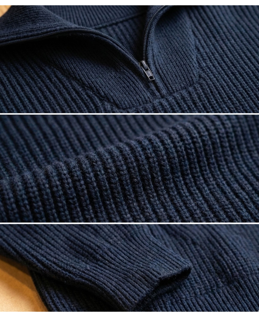 Pull col camionneur SEDETEX D142 – Bleu marine robuste