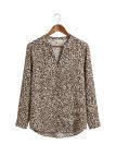 Chemisier Femme Imprimé Léopard Fluide Viscose Beige