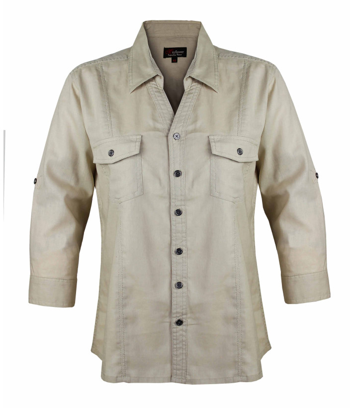 Chemisier Lin Coton Beige Femme | Chic & Naturel | Mode Directeat