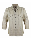 Chemisier Lin Coton Beige Femme | Chic & Naturel | Mode Directeat