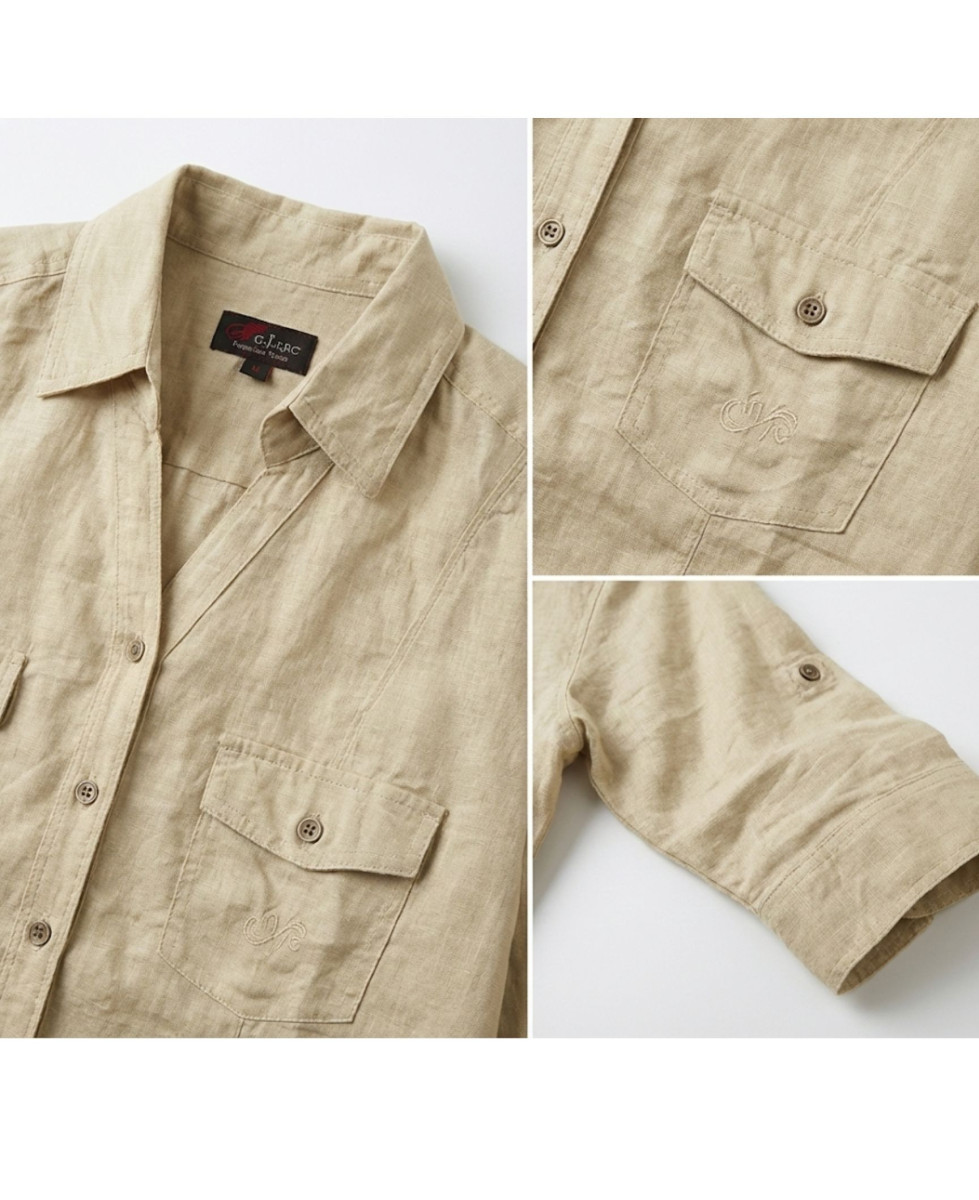 Chemisier Lin Coton Beige Femme | Chic & Naturel | Mode Directeat