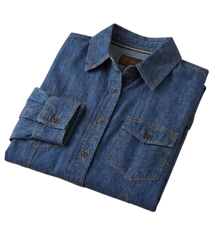 Chemisier Femme Jean Bleu Denim 100% Coton Boutons Bois