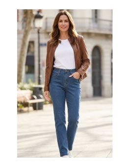 Jean Taille Haute Femme Bleu Stone Stretch & Confort Mayflower