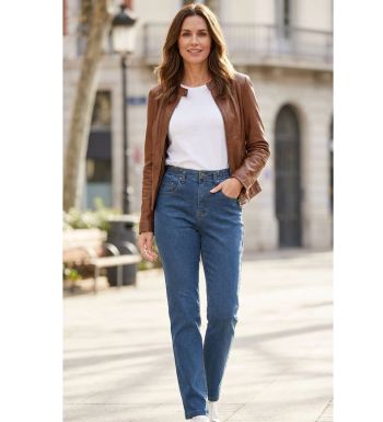 Jean Taille Haute Femme Bleu Stone Stretch & Confort Mayflower