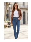 Jean Taille Haute Femme Bleu Stone Stretch & Confort Mayflower
