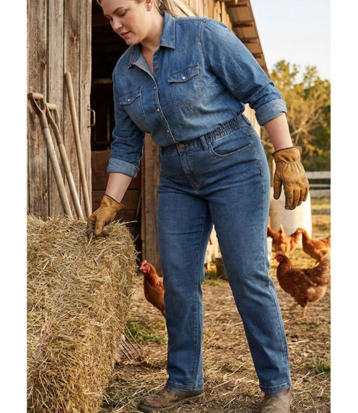 Jean Taille Haute Femme Bleu Stone Stretch & Confort Mayflower