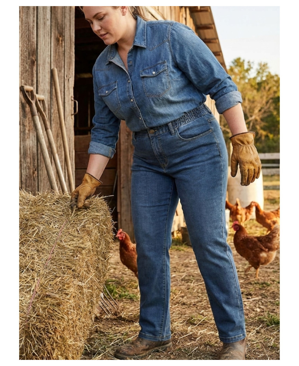 Jean Taille Haute Femme Bleu Stone Stretch & Confort Mayflower