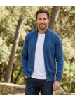 Cardigan Zippé Homme Bleu Winchester 100% Coton Doux & Confortable