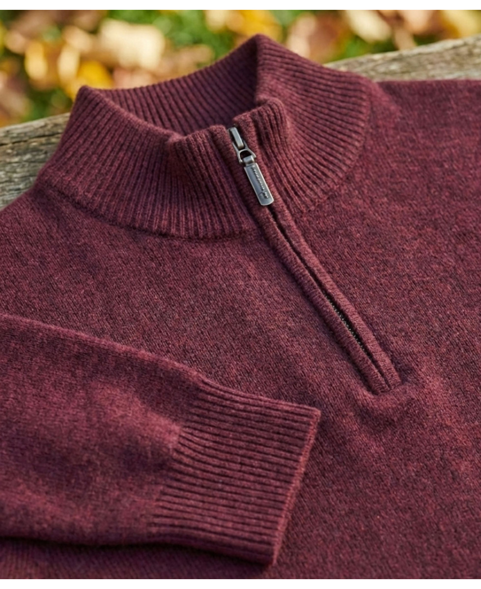 Pull col montant zippé avec laine PUL2005C