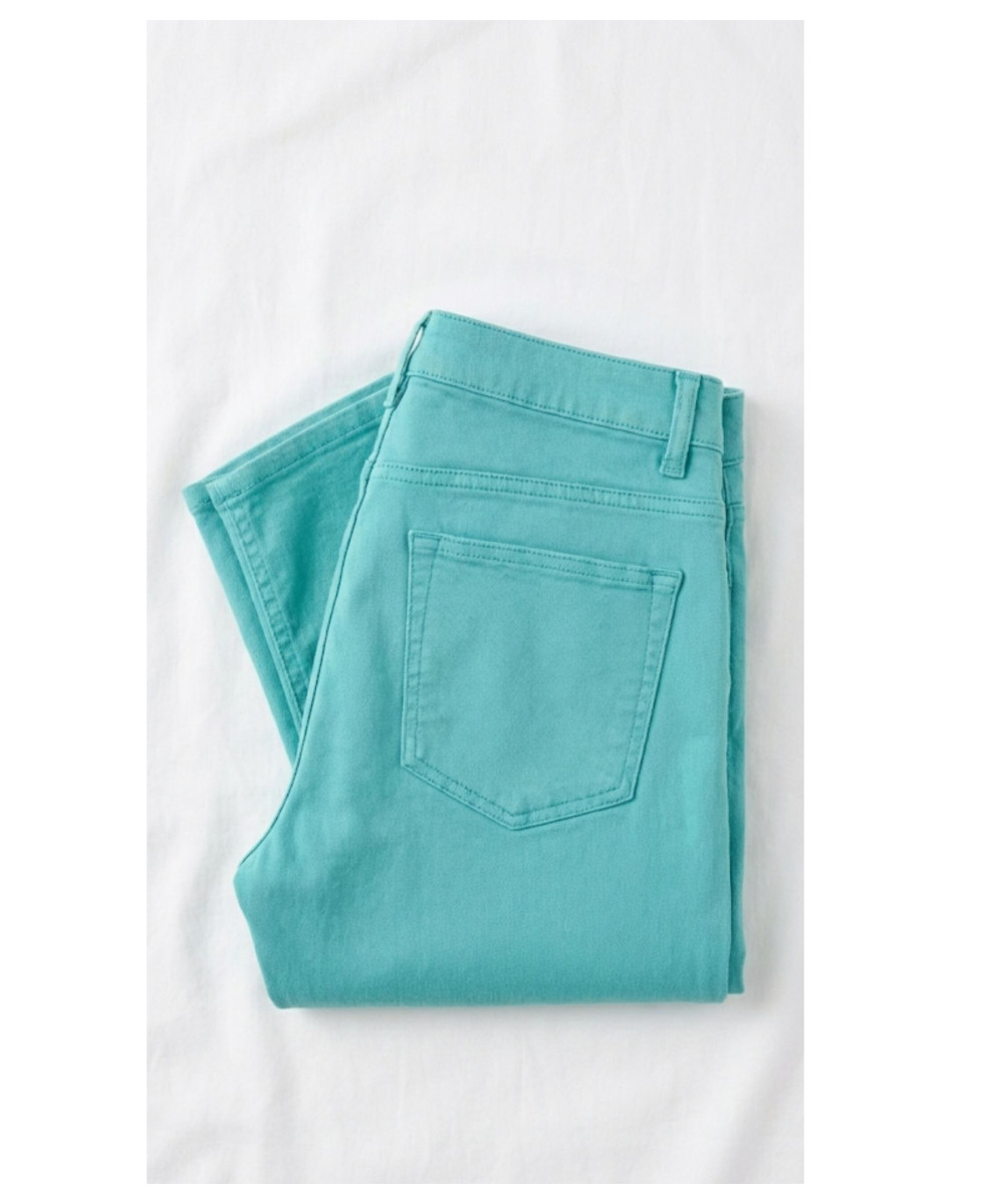 Pantalon Ultra Stretch Bleu Aqua – Effet Jean & Confort Absolu