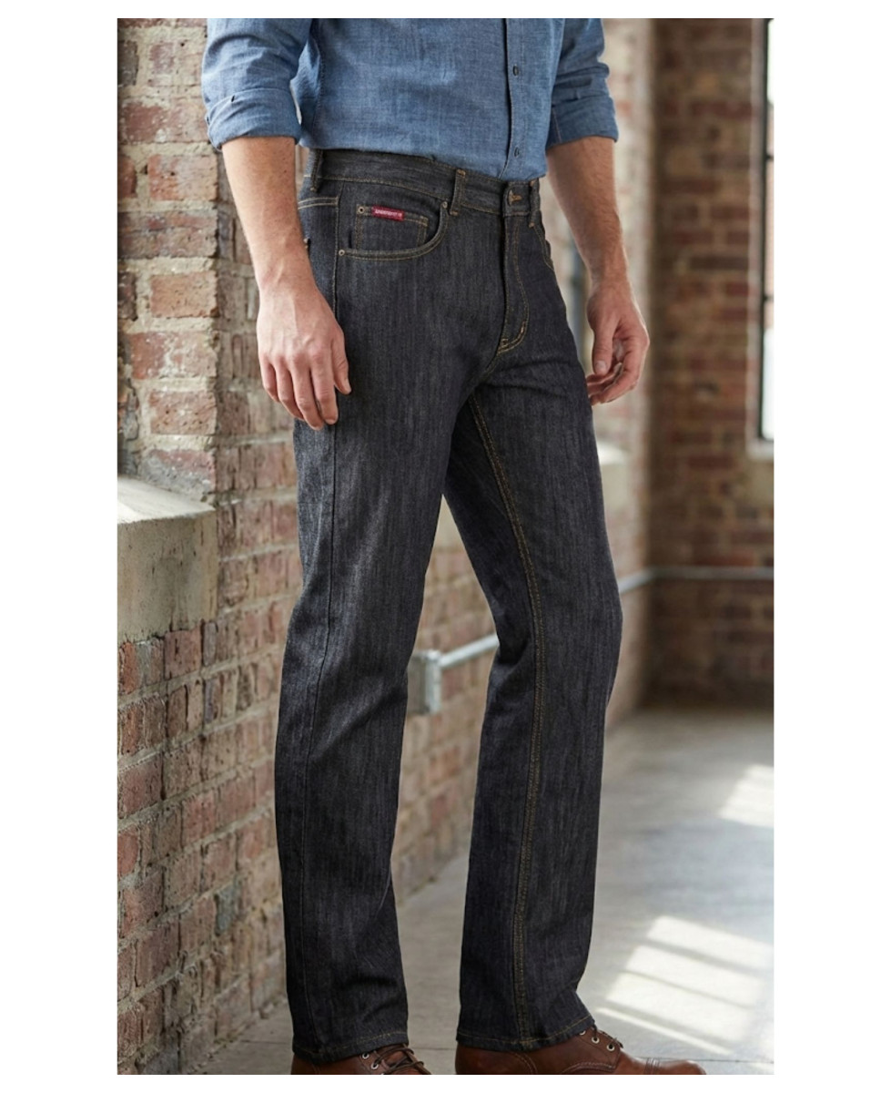 Jean Homme 5 Poches K-Dran Noir – 100% Coton Résistant & Coupe Intemporelle