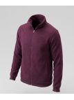 Cardigan Zippé Homme en Polaire Tricot Bordeaux – Col Montant & Coudières Suédine