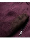 Cardigan Zippé Homme en Polaire Tricot Bordeaux – Col Montant & Coudières Suédine