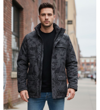 Parka imprimée motifs camouflage AH1127N