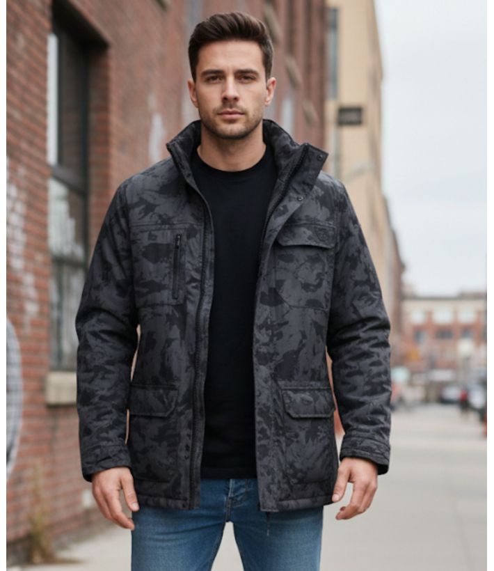 Parka imprimée motifs camouflage AH1127N