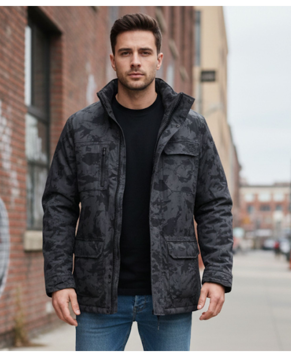 Parka imprimée motifs camouflage AH1127N