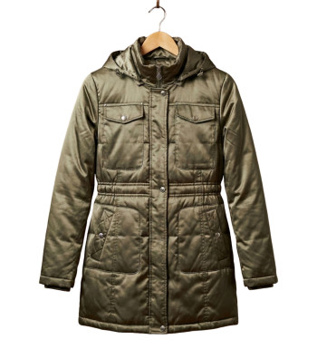 Parka matelassée femme kaki – Capuche, ajustable, légère