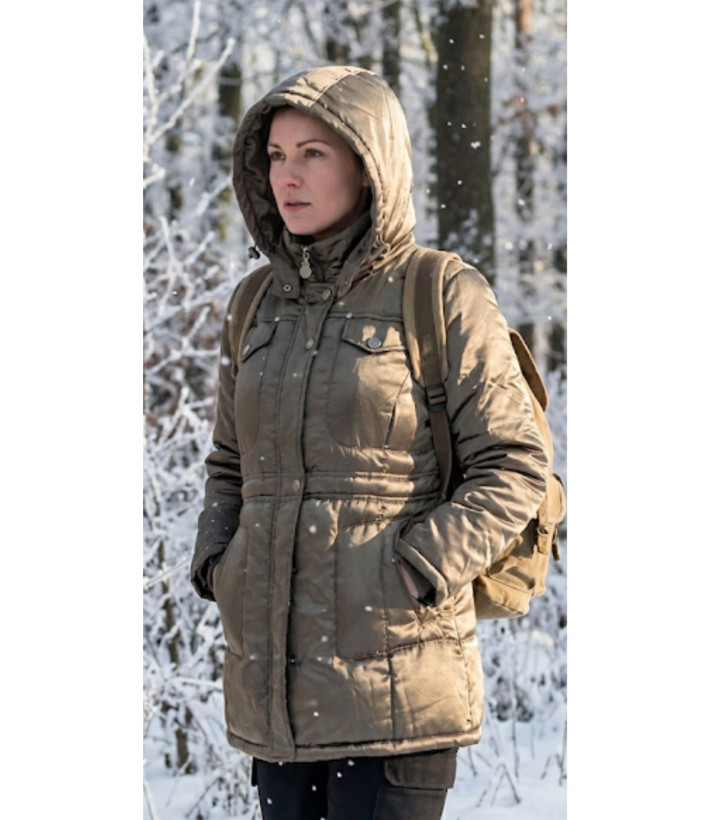 Parka matelassée femme kaki – Capuche, ajustable, légère