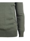 Pull Camionneur Homme Coton Zippé Olive & Choco