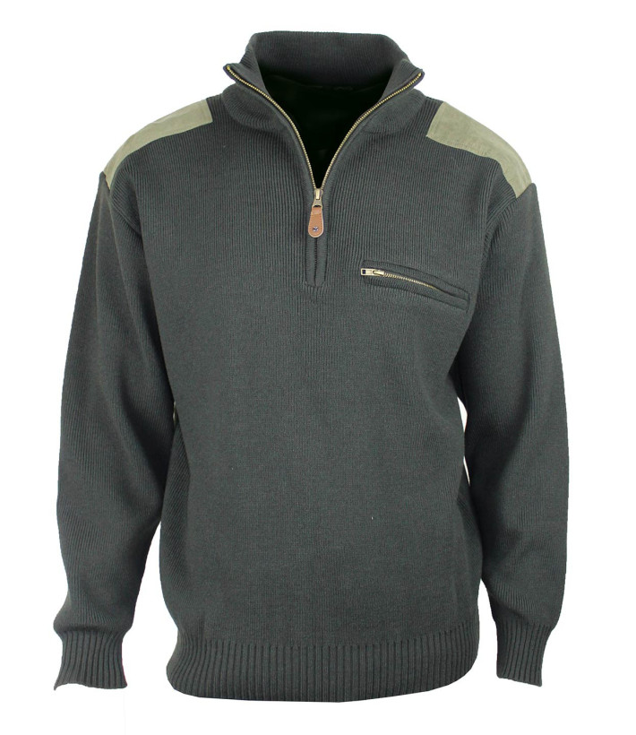 Pull camionneur kaki chasse chaud & pratique – LYO7O1