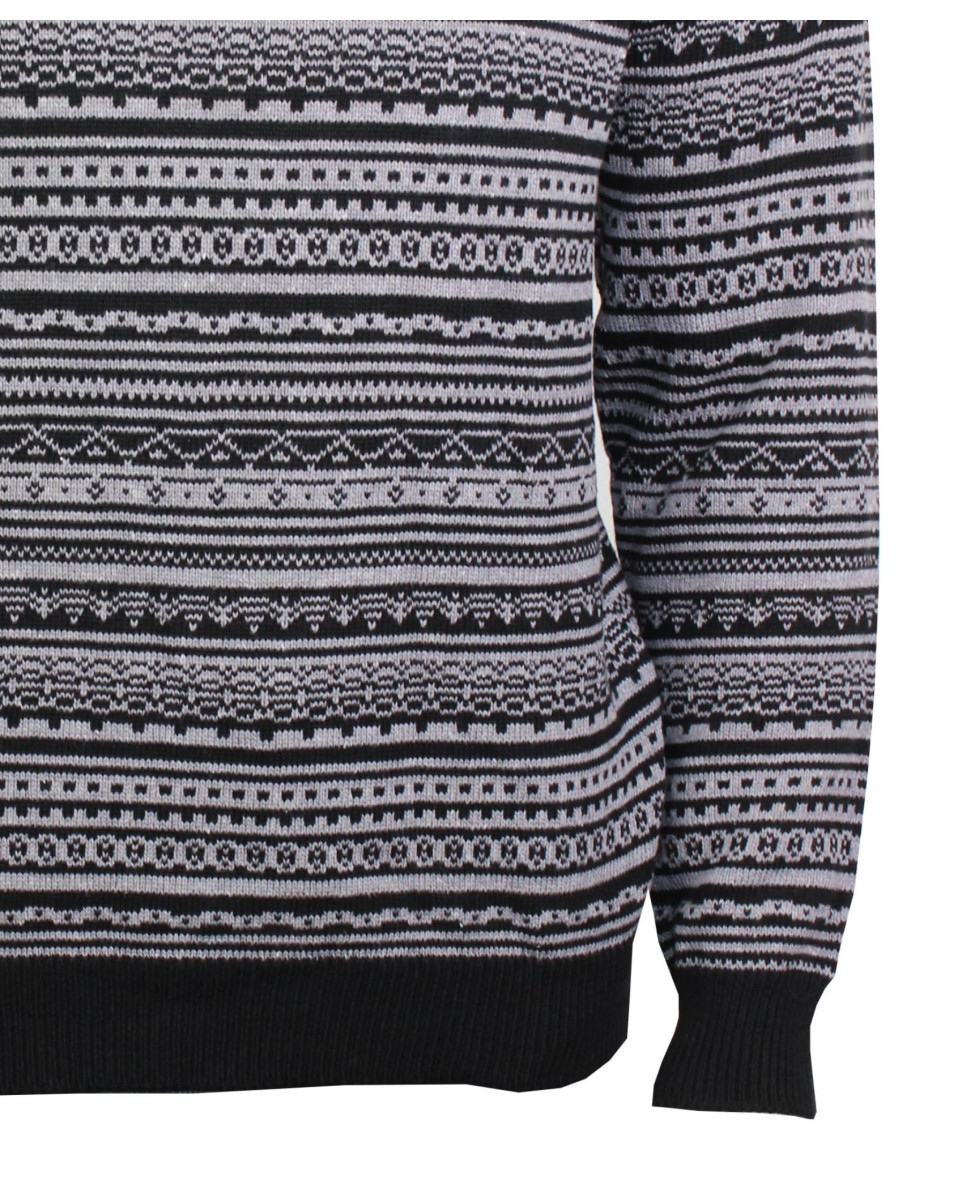 Pull col montant zippé jacquard PAST1N