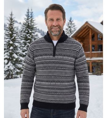 Pull col montant zippé jacquard PAST1N