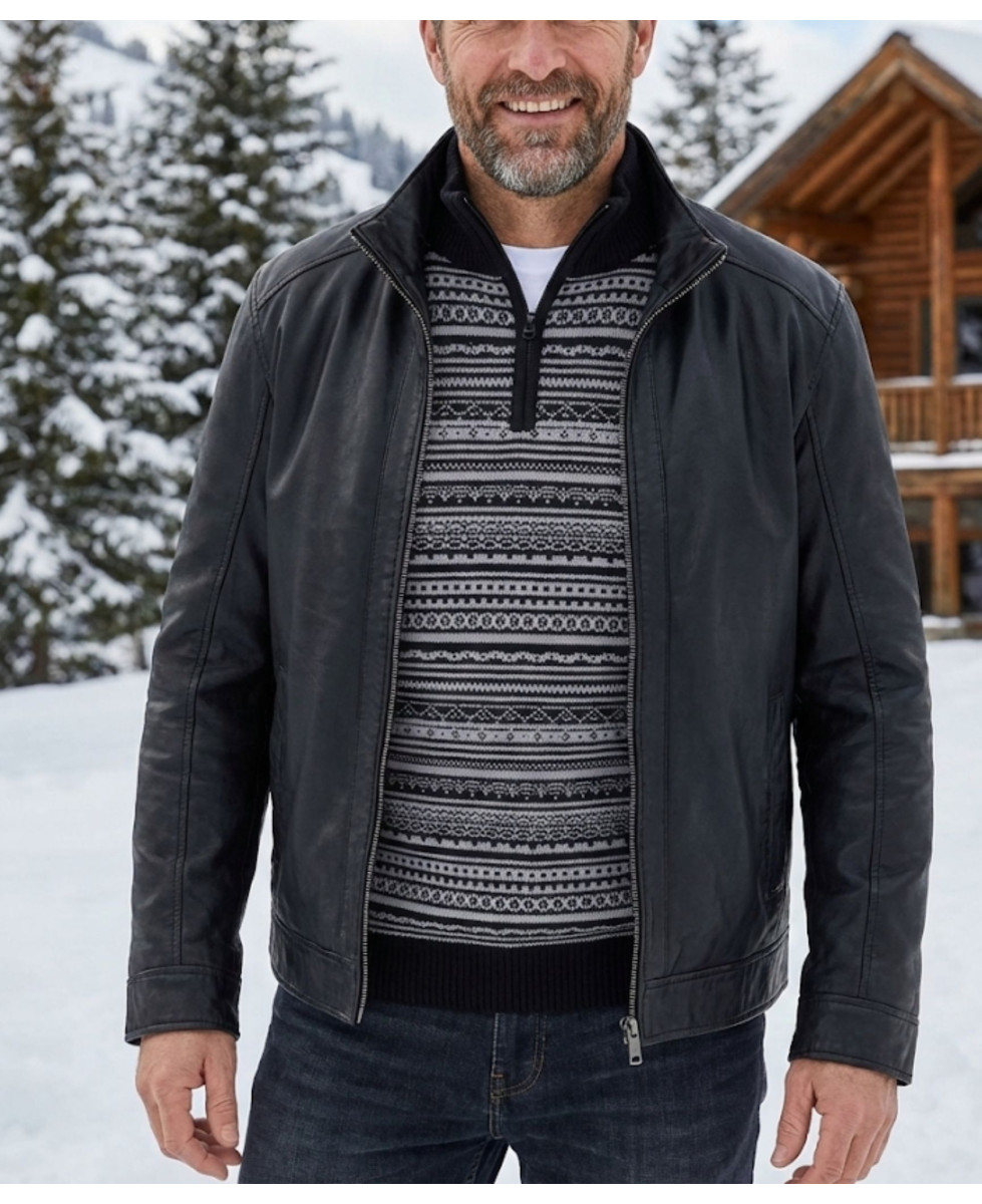 Pull col montant zippé jacquard PAST1N