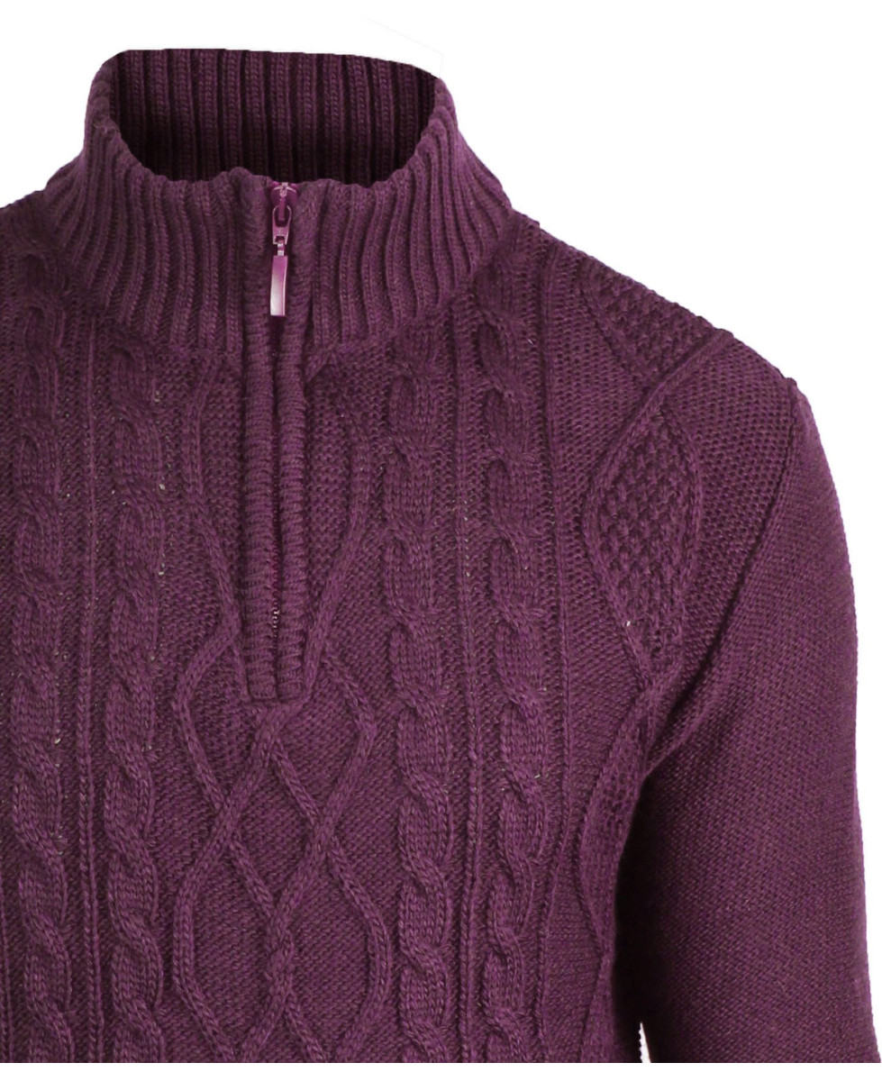 Pull col montant zippé 30% laine PIXEL1