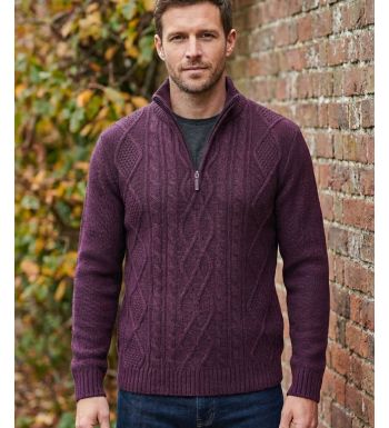 Pull col montant zippé 30% laine PIXEL1