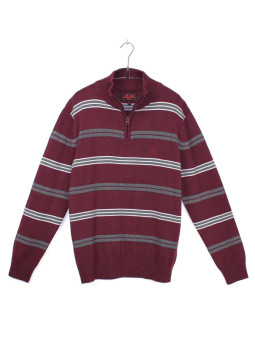 Pull col montant WINCHESTER PONGO3T – Gris/Rouge stylé