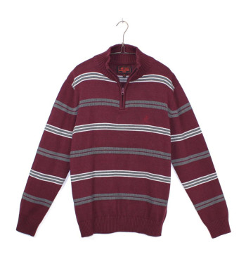 Pull col montant WINCHESTER PONGO3T – Gris/Rouge stylé