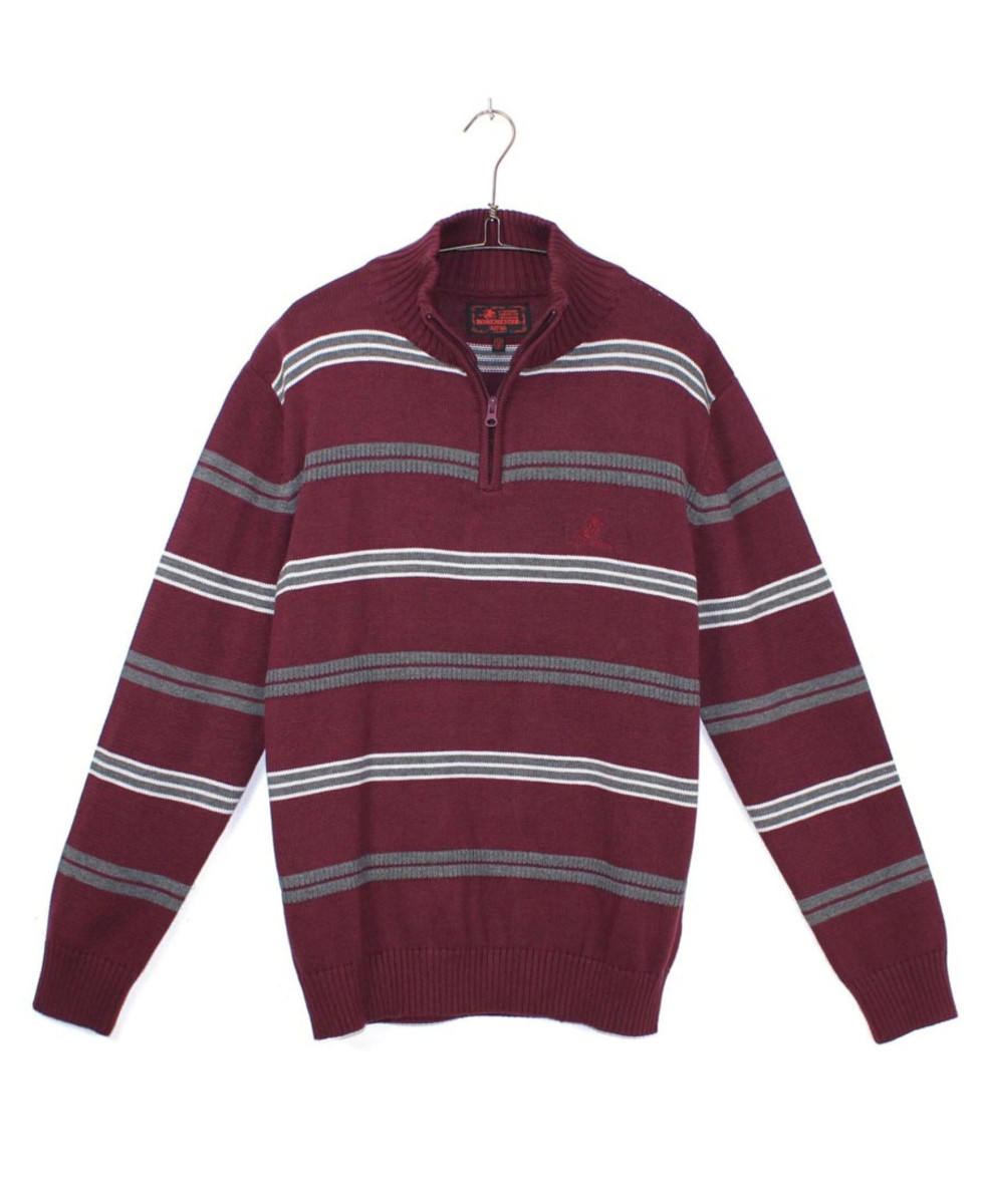 Pull col montant WINCHESTER PONGO3T – Gris/Rouge stylé