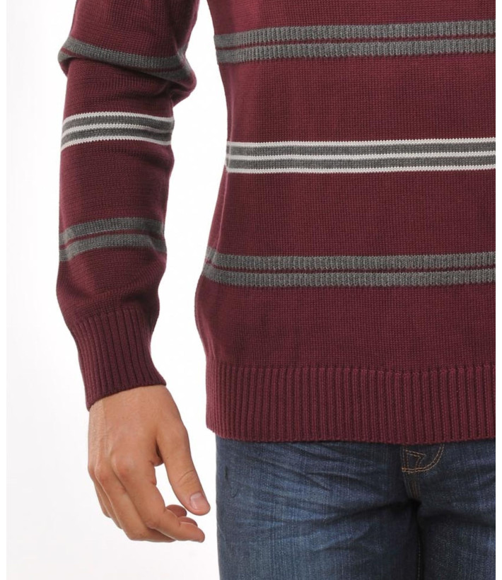 Pull col montant WINCHESTER PONGO3T – Gris/Rouge stylé