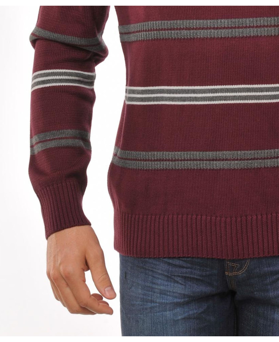 Pull col montant WINCHESTER PONGO3T – Gris/Rouge stylé