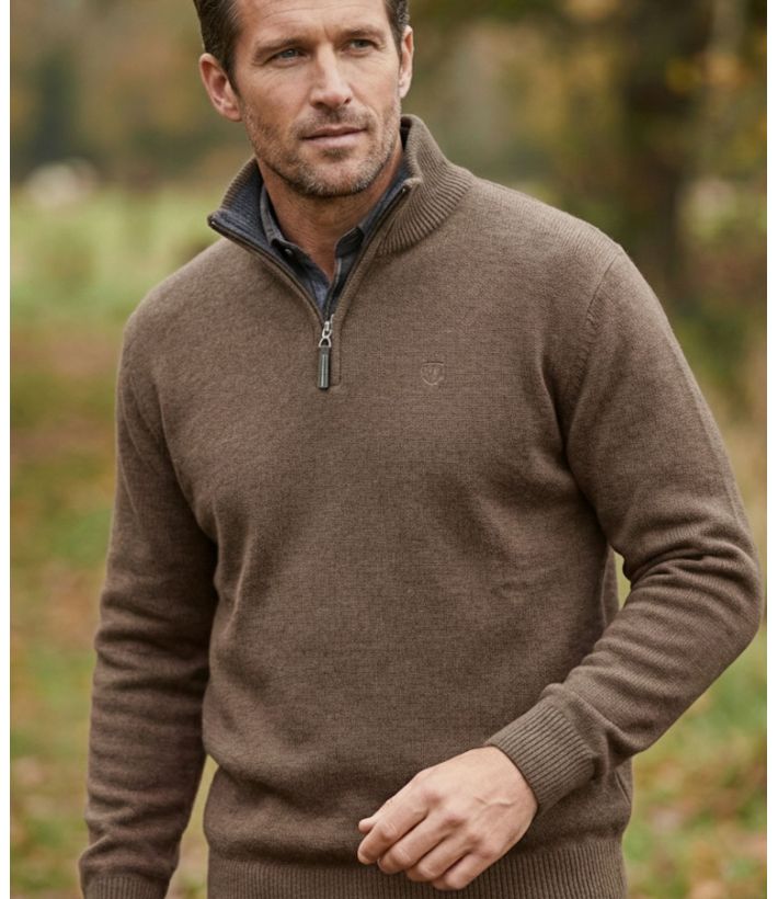 Pull col montant zippé avec laine PYLONE4