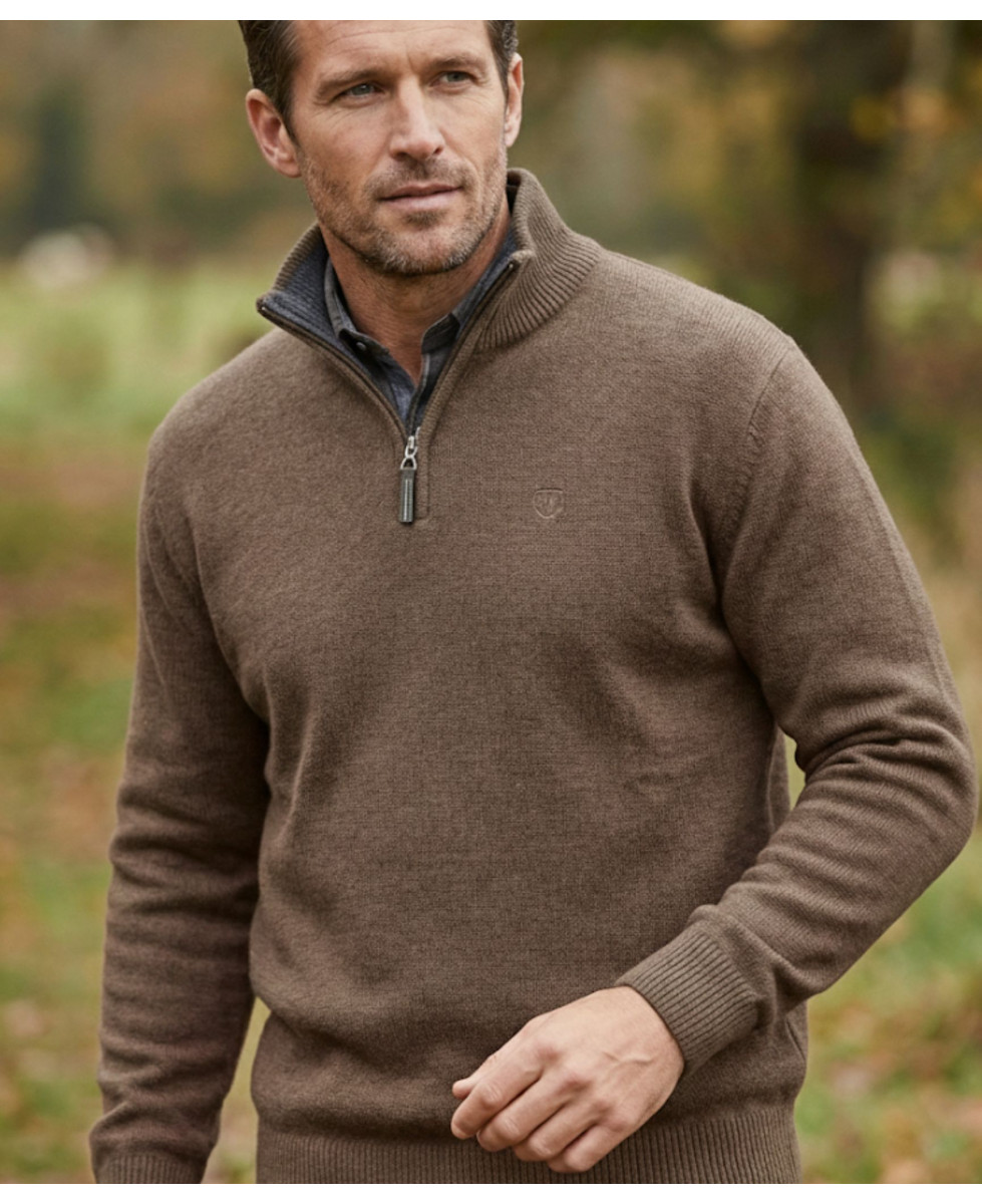 Pull col montant zippé avec laine PYLONE4