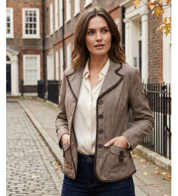 Veste à Carreaux Marron Coton Femme : Le Chic British | Mode Directe