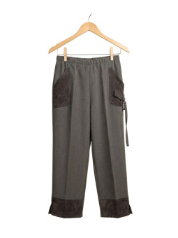 Pantacourt Gris Bi-Matière Femme : Élégance & Confort | Mode Directe