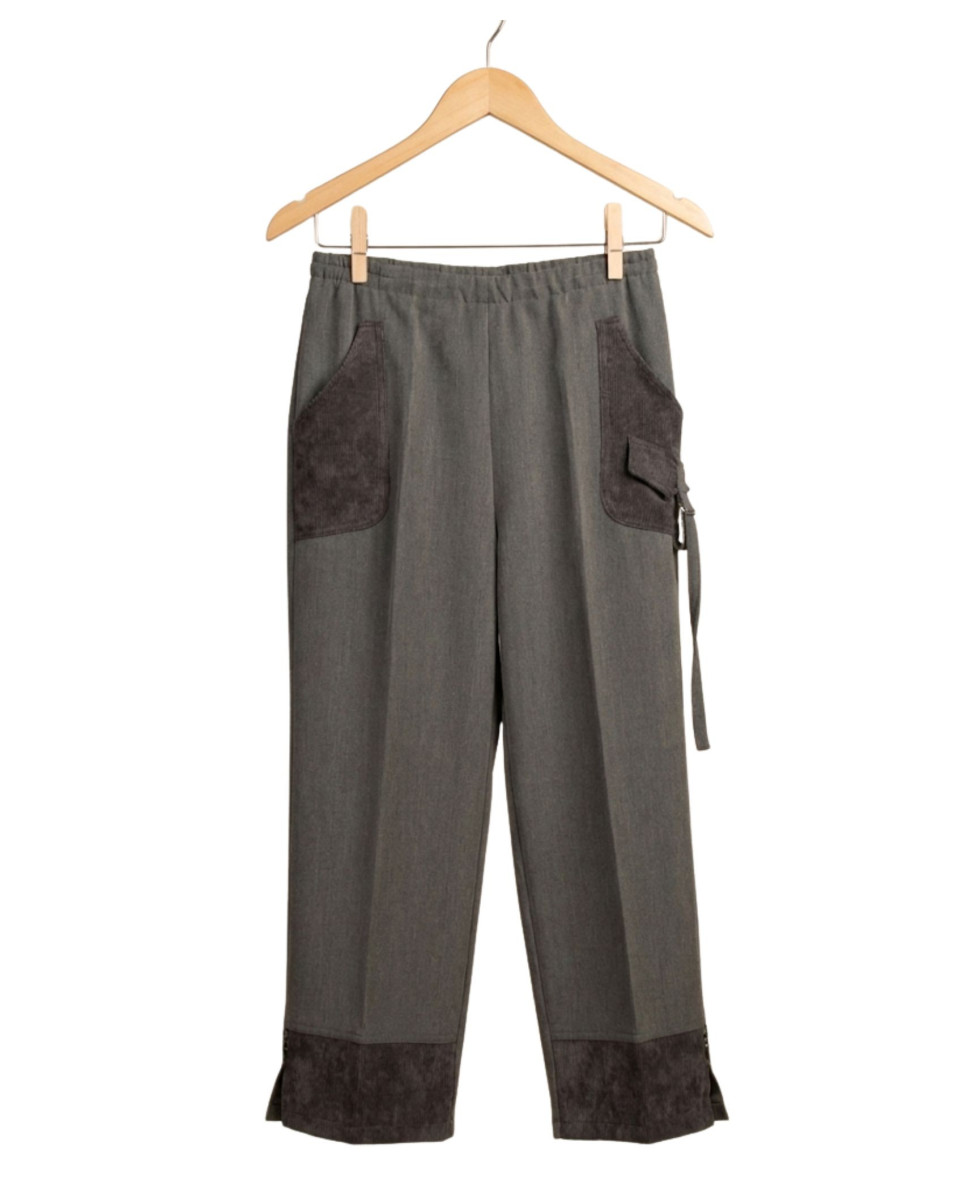 Pantacourt Gris Bi-Matière Femme : Élégance & Confort | Mode Directe