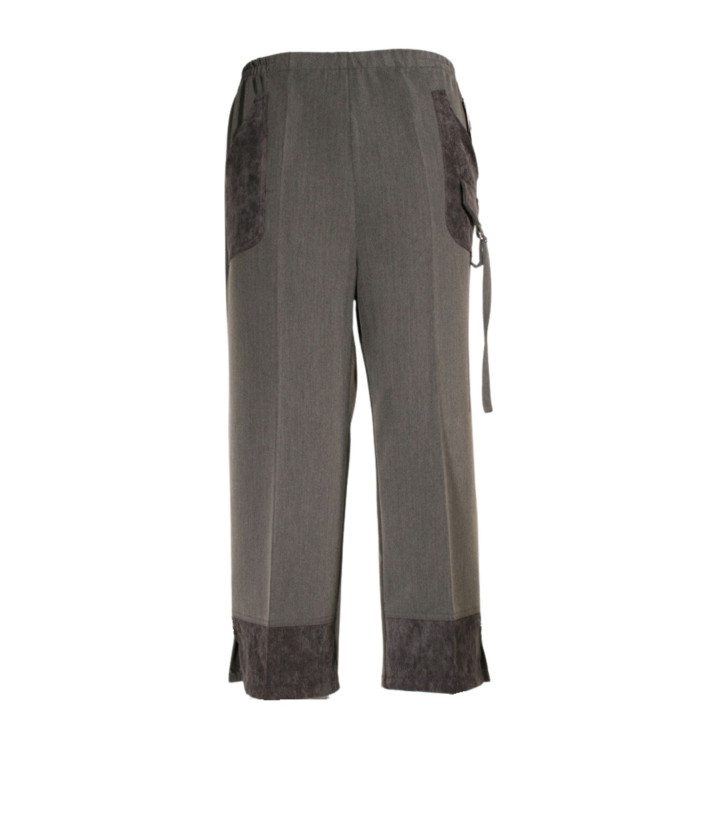 Pantacourt Gris Bi-Matière Femme : Élégance & Confort | Mode Directe