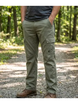 Pantalon Cargo Tilleul en Toile de Coton : Style Utilitaire & Confort
