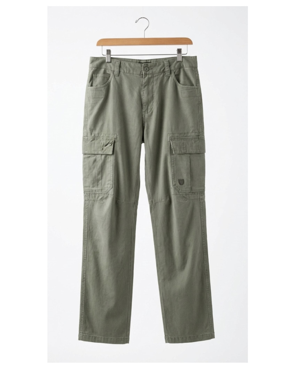 Pantalon Cargo Tilleul en Toile de Coton : Style Utilitaire & Confort