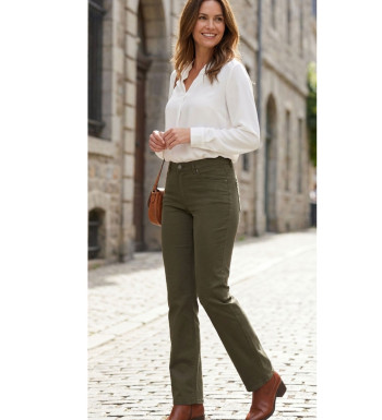 Jean femme MAYFLOWER UF268 kaki coton stretch