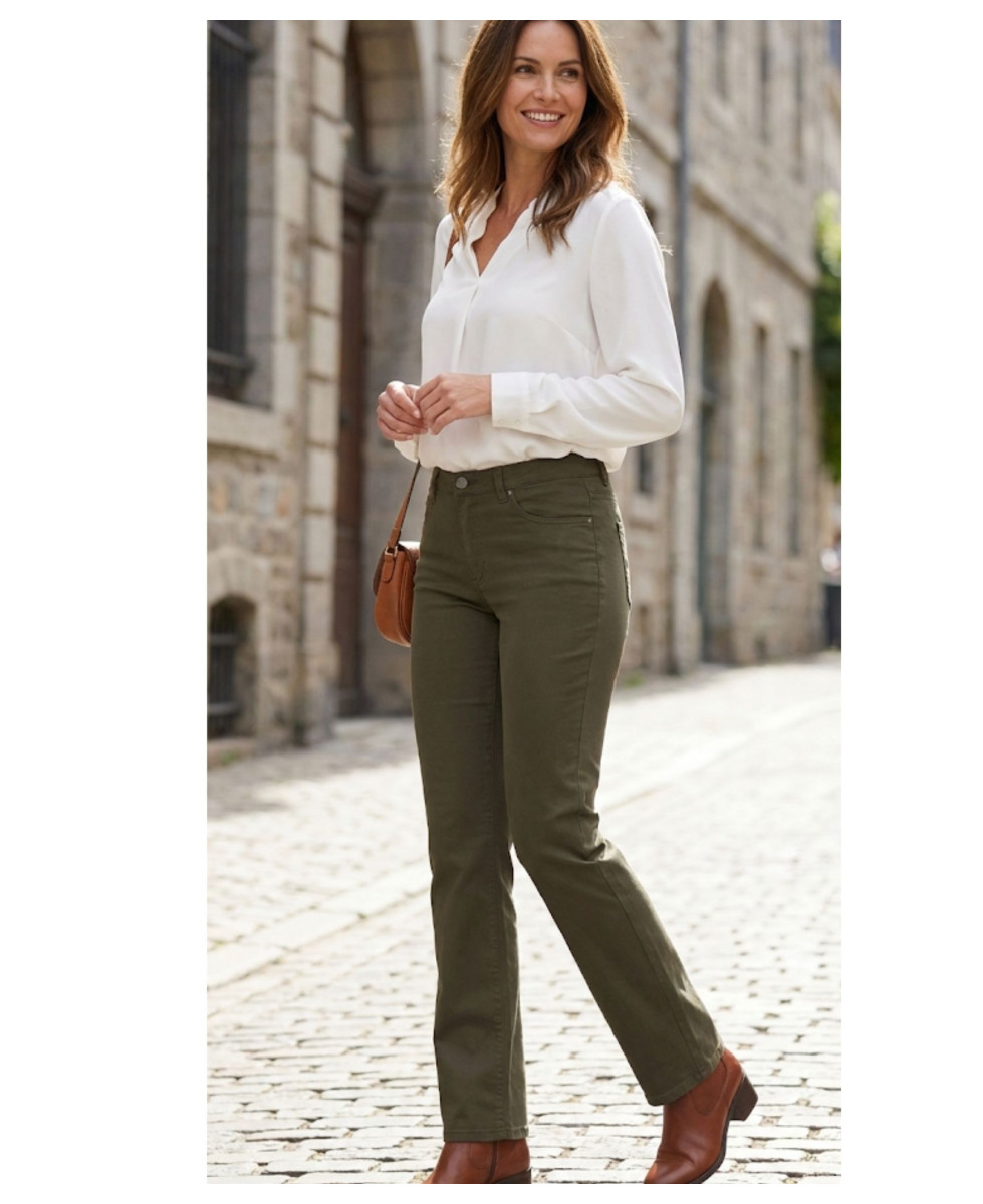 Jean femme MAYFLOWER UF268 kaki coton stretch