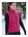 Gilet polaire femme fushia/gris – Col montant, zippé, chaud