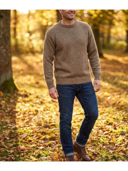 Pull homme ras‑cou Mayflower terre – confort et style