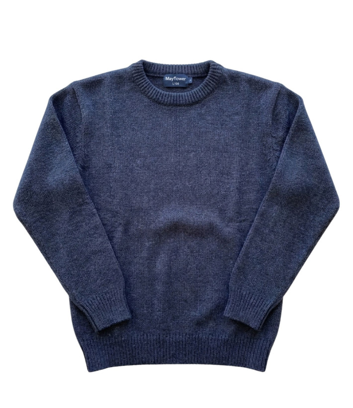 Pull homme ras‑cou Mayflower marine – confort et élégance