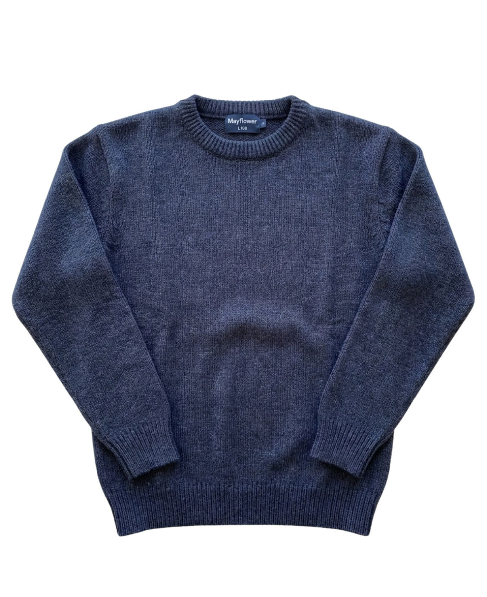 Pull homme ras‑cou Mayflower marine – confort et élégance