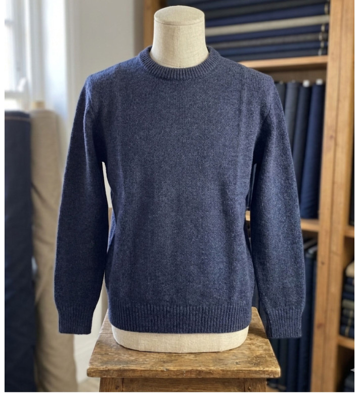 Pull homme ras‑cou Mayflower marine – confort et élégance