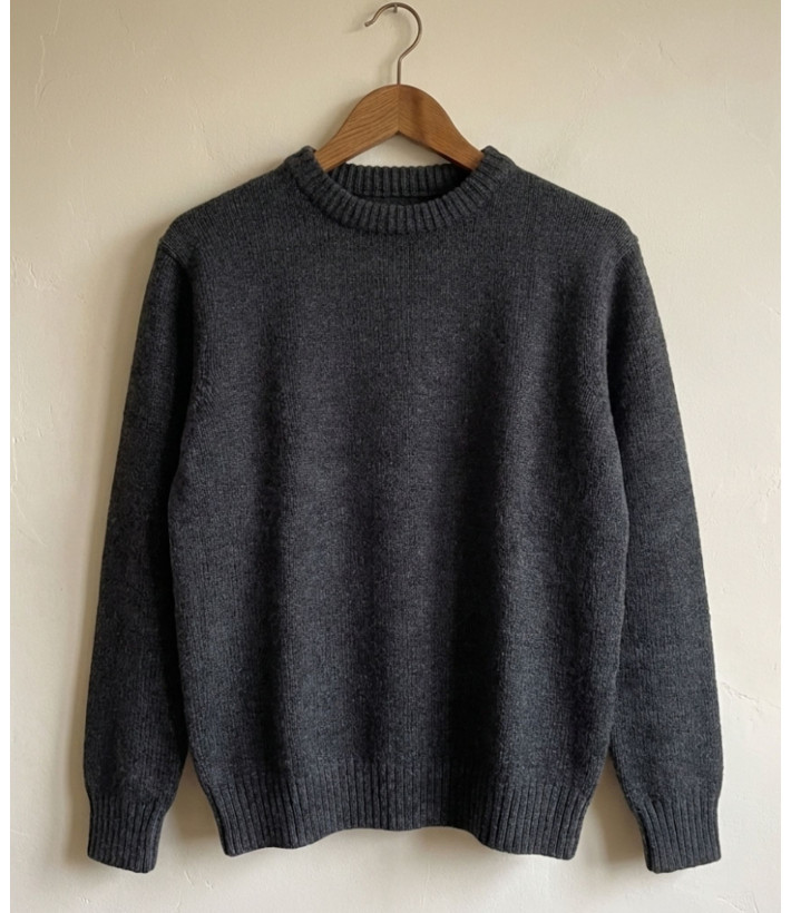 Pull homme ras‑cou Mayflower gris foncé – confort chic